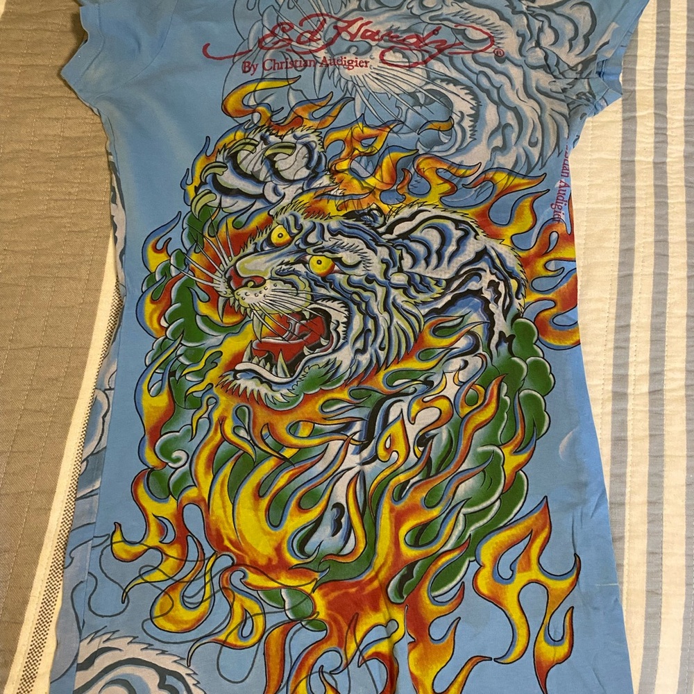 Ed Hardy Blue Graphic Tee